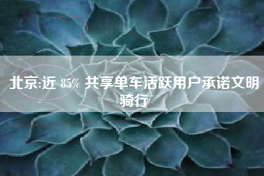 北京:近 85% 共享单车活跃用户承诺文明骑行