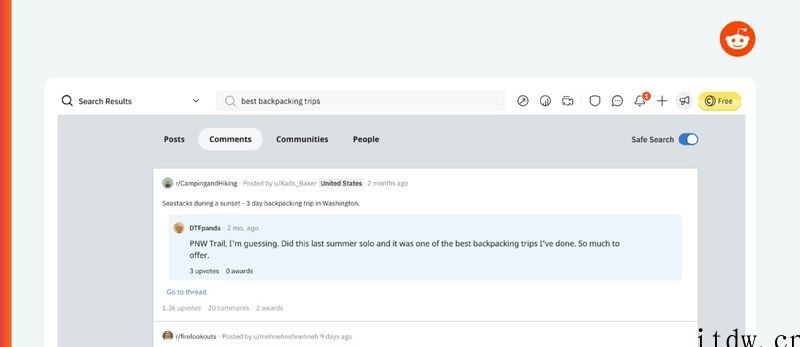 省心了,美国论坛 Reddit 首次支持评论搜索