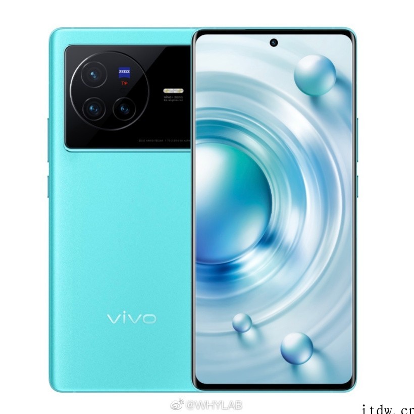 vivo X80 标准版官方渲染图曝光:蔡司影像,橙、蓝、黑