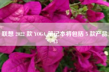 联想 2022 款 YOGA 笔记本将包括 5 款产品,13