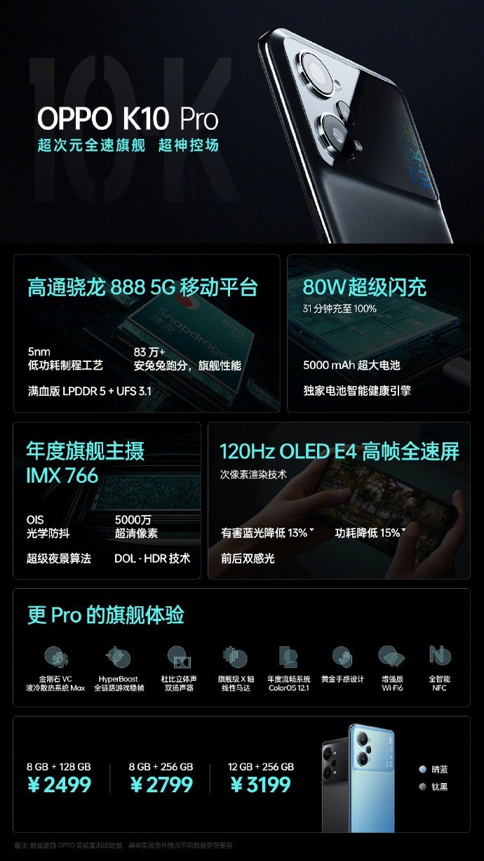 OPPO K10 / Pro 发布:搭载天玑 8000