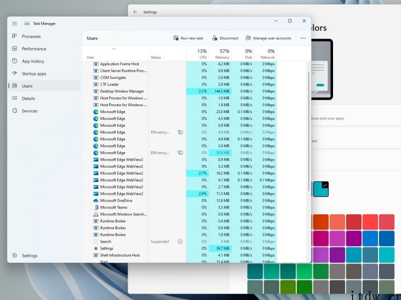 微软 Win11 全新彩色任务管理器上手体验:更现代,支持黑