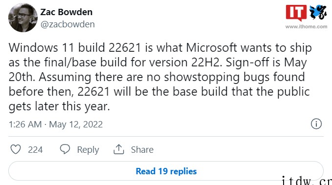 曝微软 Win11 22H2(太阳谷 2)锁定 Build 