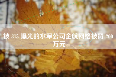 被 315 曝光的水军公司企航网络被罚 200 万元