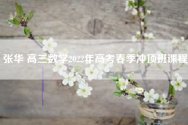 张华 高三数学2022年高考春季冲顶班课程