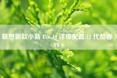 联想新款小新 Pro 14 详细配置:12 代酷睿 50W+