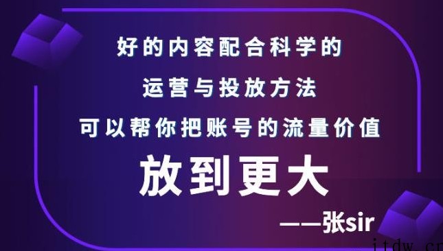 张sir账号流量增长课，告别海王流量，让你的流量更精准