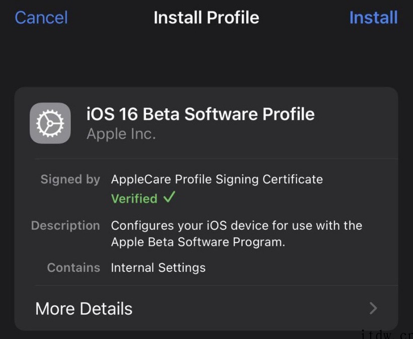 苹果 iOS 16 Beta 描述文件偷跑,但暂时无法下载更