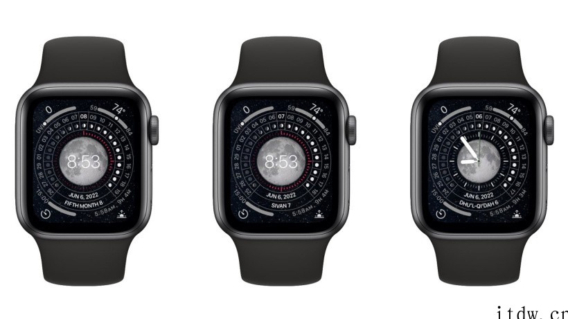 苹果的 watchOS 9 表盘体验:月相、欢乐时光、大都会