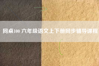 同桌100 六年级语文上下册同步辅导课程