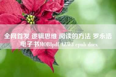 全网首发 逻辑思维 阅读的方法 罗永浩 电子书MOBIpdf AZW3 epub docx