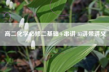 高二化学必修二基础+串讲 33讲带讲义