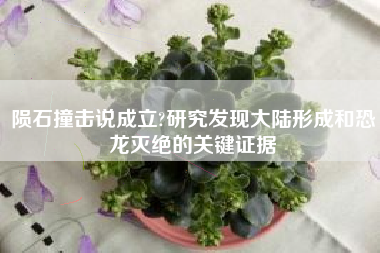 陨石撞击说成立?研究发现大陆形成和恐龙灭绝的关键证据