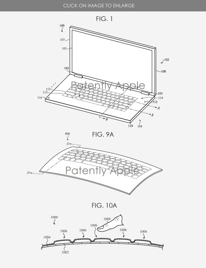 苹果新专利:使用玻璃制造 MacBook,键盘可弯曲变形