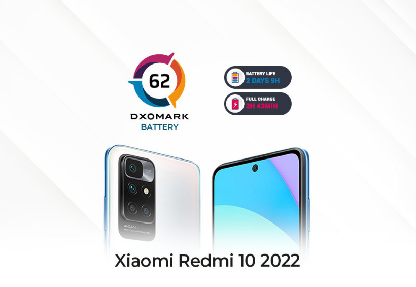 DXOMARK:Redmi 10 2022 电池得分 62