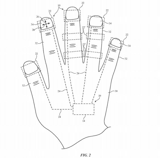 苹果申请 VR 指尖追踪设备专利:有点像手套