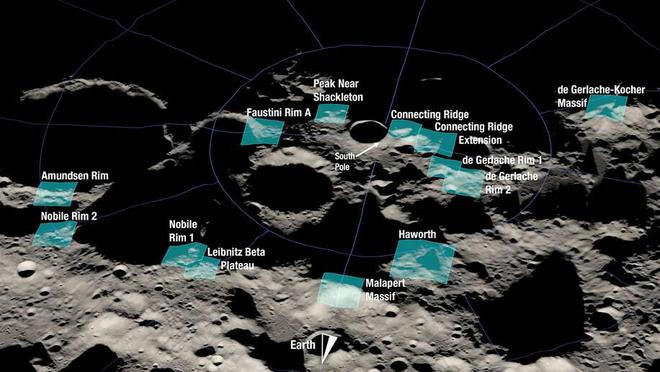 NASA公布重返月球计划登陆点,13个候选位置均位于南极附近