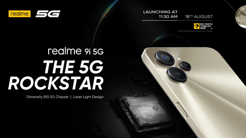 realme 9i 5G 确认于 8 月 18 日在印度发布