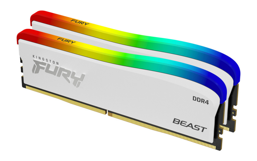 金士顿发布特别版 DDR4 内存条:白色散热马甲,有 RGB