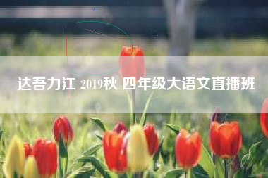 达吾力江 2019秋 四年级大语文直播班