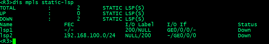 HCIE Routing&Switching之MPLS静态LSP配置