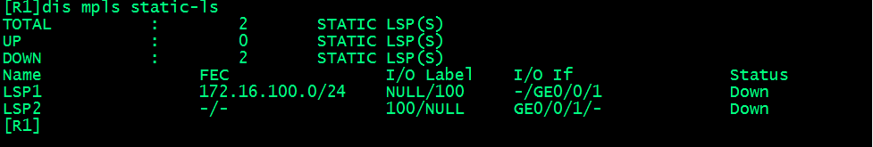 HCIE Routing&Switching之MPLS静态LSP配置