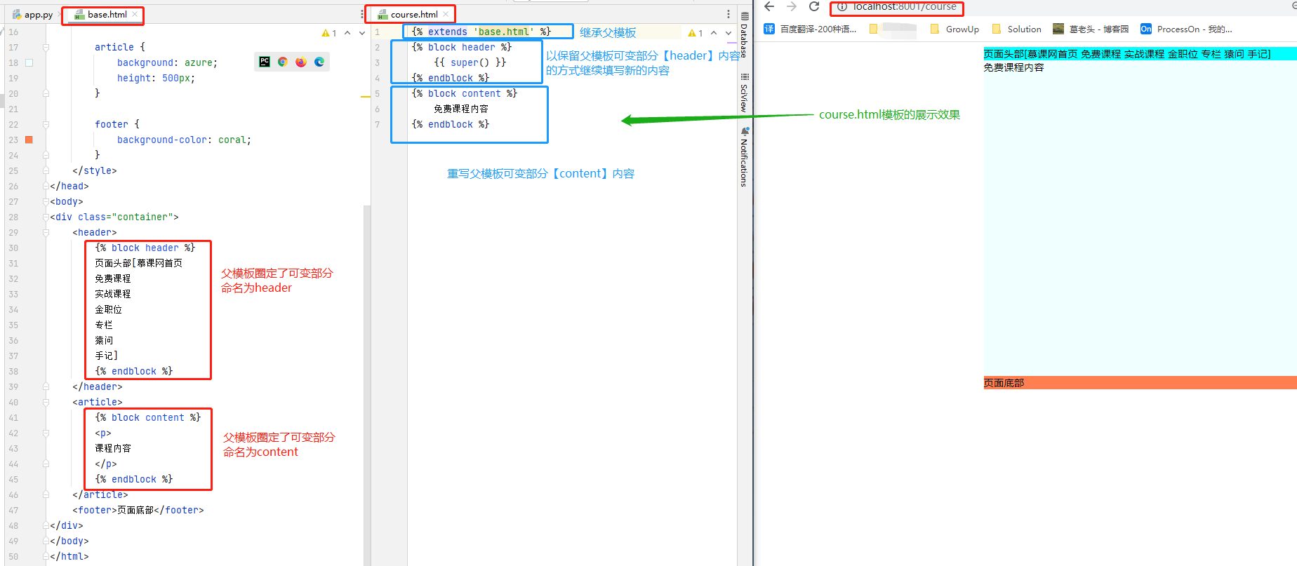 Python全栈工程师之从网页搭建入门到Flask全栈项目实战(4) - Flask模板语法与继承