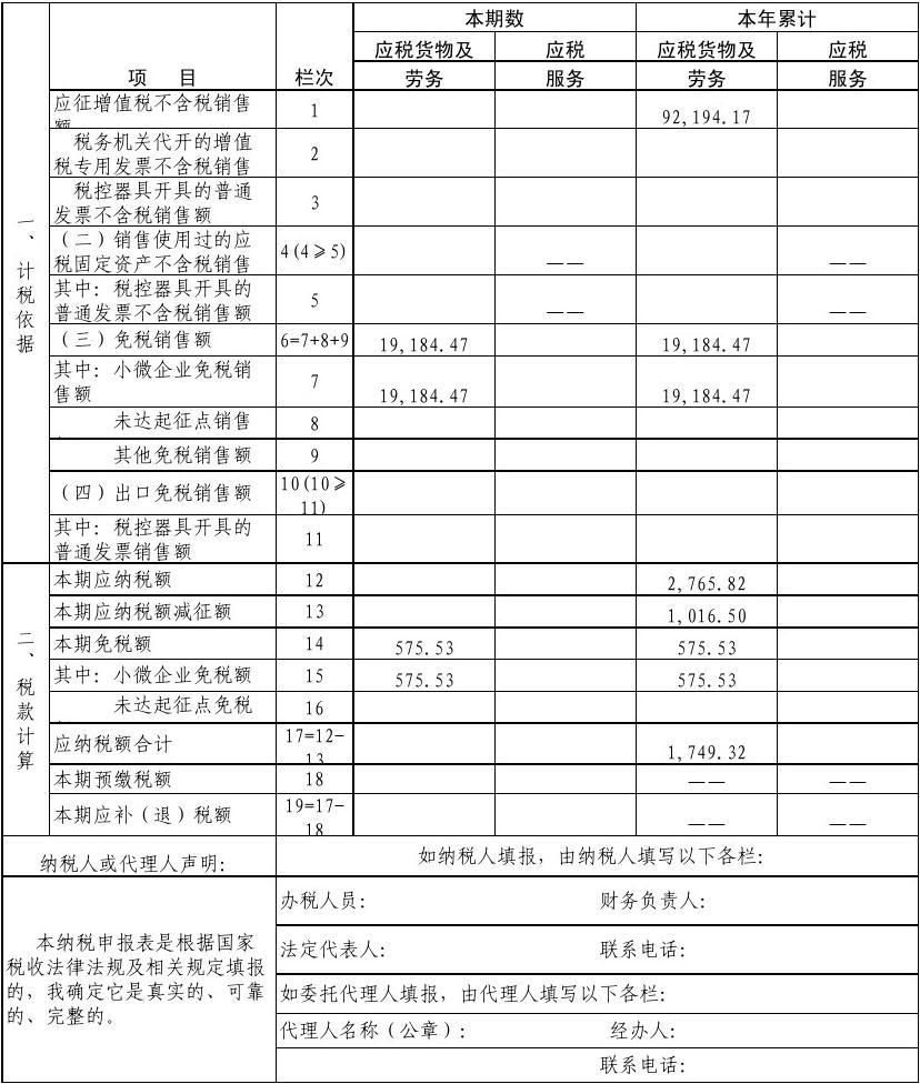 关于小规模每月必须报的税的信息