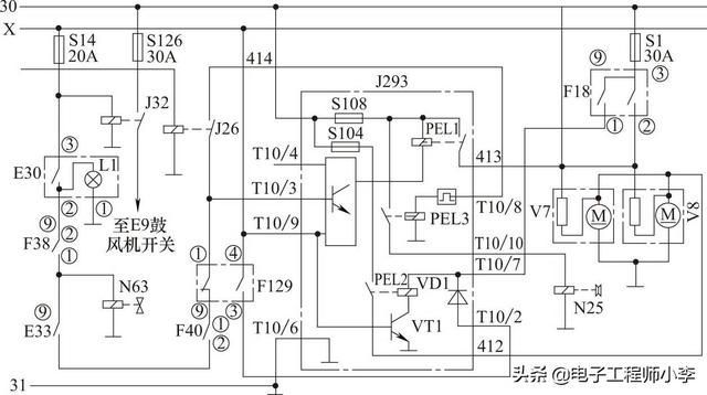 桑塔纳2000空调继电器在哪里(桑塔纳2000空调电路图)