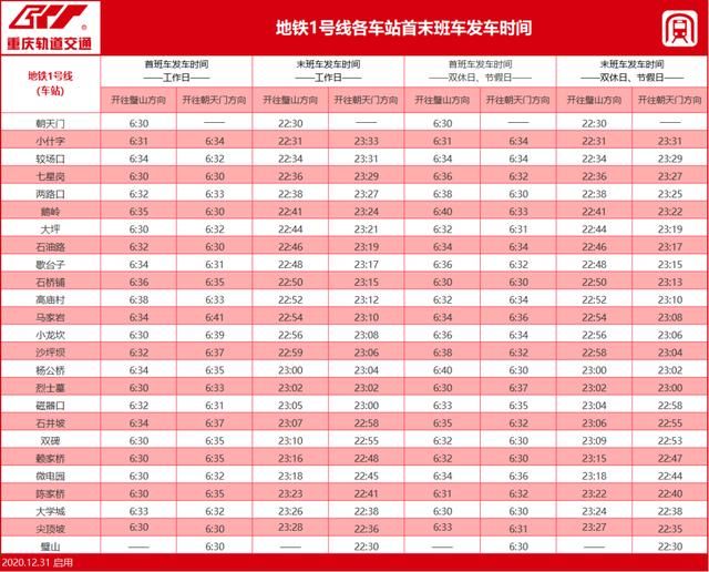 重庆轻轨运营时间表2020(重庆轻轨运营时间表)