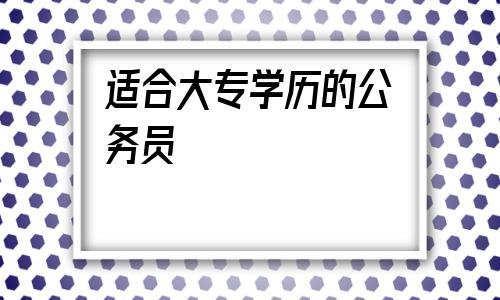 适合大专学历的公务员(大专的我居然面试进了国企)