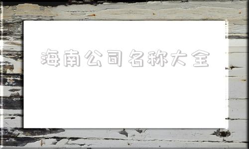 海南公司名称大全(取个公司名称大全)