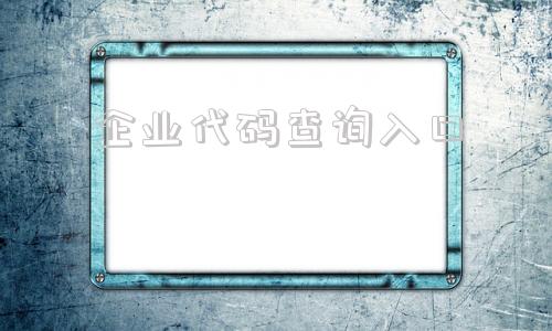 关于企业代码查询入口的信息