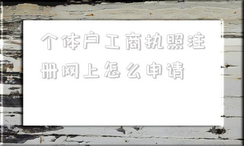 个体户工商执照注册网上怎么申请的简单介绍