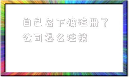 自己名下被注册了公司怎么注销的简单介绍