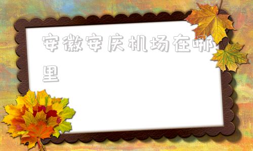 安徽安庆机场在哪里(安徽安庆交通事故)